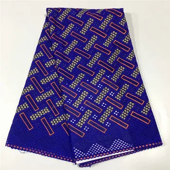 

Nice royal blue party Swiss voile African embroidery cotton lace fabric for evening dress CCL10(5yards/pc)