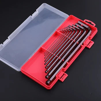 

9pcs Hexagon Set 1.5mm-10mm Metric Size Key Allen Wrenches S2 Alloy Steel Spanner Long Arm Key Set