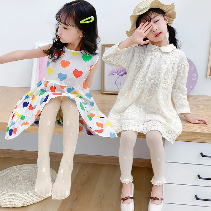 Girls Pants Summer Ultra thin Transparent Rabbit Pantyhose Ankle-length