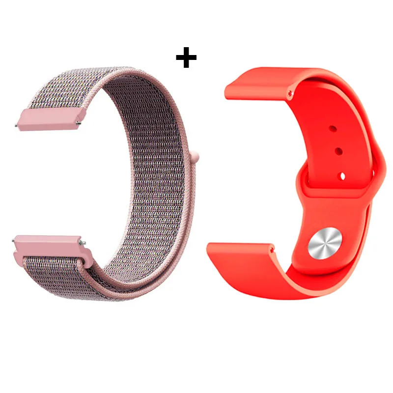 mix Pink-Red 20 мм Браслет Для Xiaomi Huami Amazfit Bip нейлоновый ремешок для часов Amazfit GTS силиконовый браслет Amazfit GTR 42 мм ремешок для часов - Цвет: mix Pink-Red