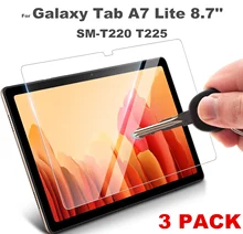 Protecteur d'écran, 3 pièces, en verre trempé, 2021 pouces, pour Samsung Galaxy Tab A7 Lite 8.7 T220 T225