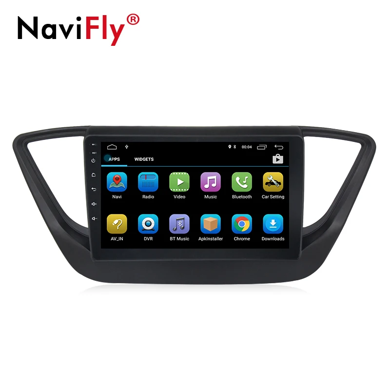 Best NaviFly Android 8.1 car multimedia player for Hyundai Verna Solaris 2017 2018 car gps navigation Autoradio map 1024*600 HD AM FM 1