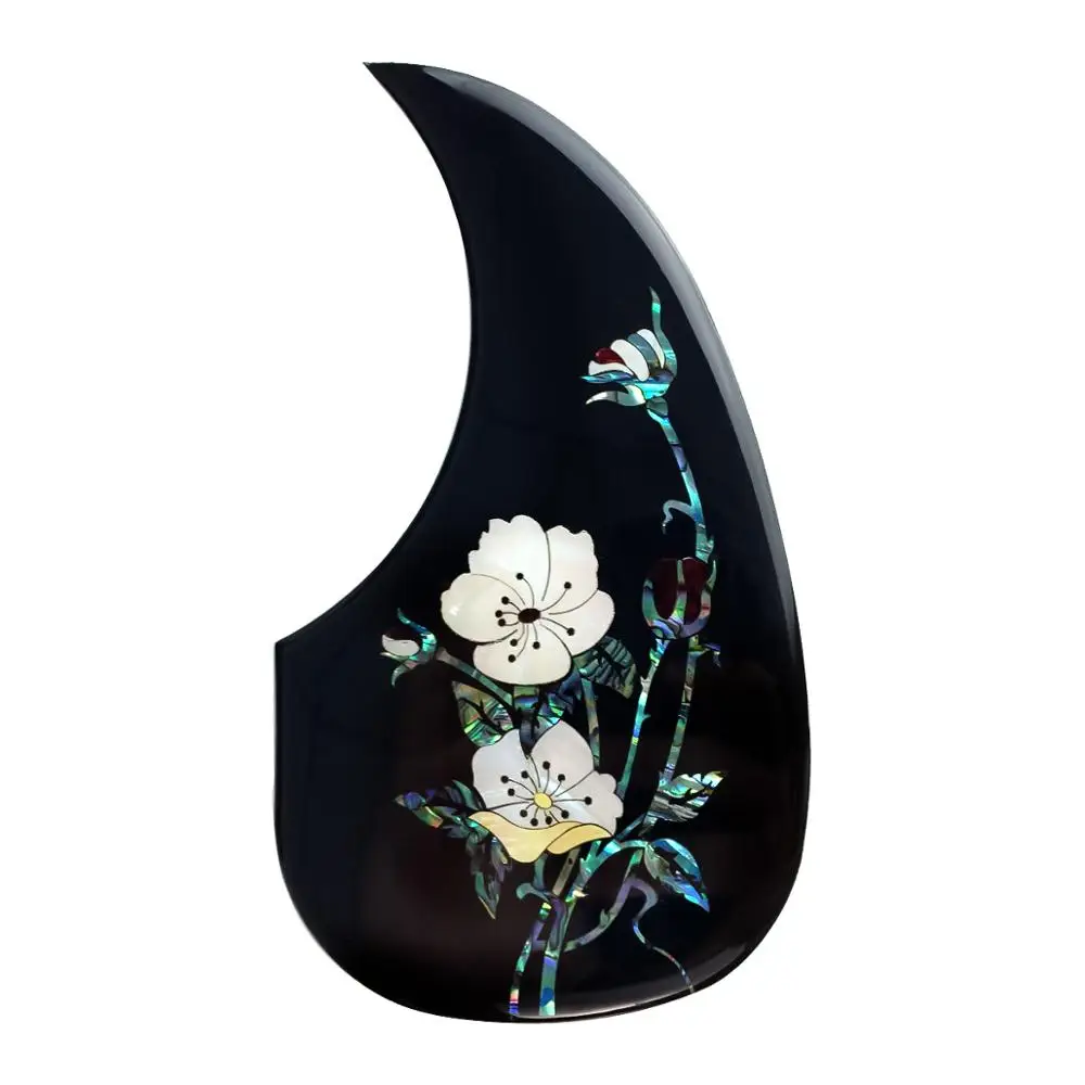 FLEOR 1 шт. самоклеящаяся Акустическая Гитара Pickguard целлюлоидная пластина для царапин толщина 2 мм для акустической гитары аксессуар - Цвет: Black