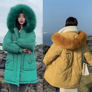 

Maternity winter jackets 2020 hooded Parkas for Pregnancy Wadded Jacket warm Outwear Big Faux Fur Collar chaqueta mujer