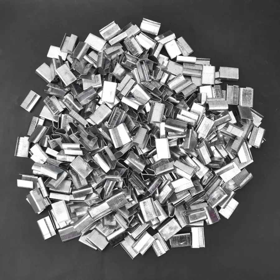 400 шт 13x26 мм открытый тип обвязки уплотнения оцинкованной стали для 12-13 мм широкий ПЭТ упаковочный ремень