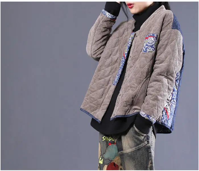 Осенне-зимняя одежда г. Новое корейское Свободное пальто большого размера, модное вельветовое хлопковое пальто винтажная куртка f1612