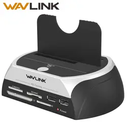 Wavlink USAP док-станция для HDD 2,5 "/3,5" SSD SATA внешний жесткий диск основание корпуса коробка 8 ТБ док USB2.0 Hub Card Reader