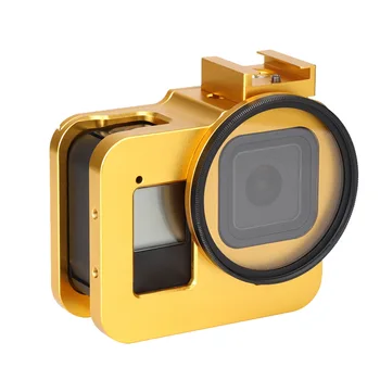 

Shell With 52mm UV Filter Easy Install Aluminum Alloy Back Door Action Camera Frame Case Accessory Protective Shoe For Gopro 8