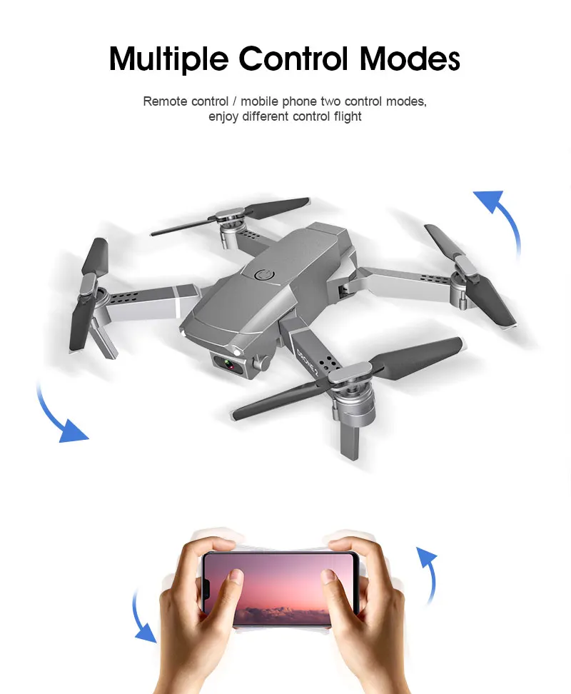 Мини Дрон Квадрокоптер E68 Wifi Fpv Дрон с широким углом Hd 4k 1080p камера режим удержания высоты Rc складной Квадрокоптер Дрон подарок