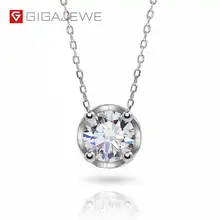GIGAJEWE 7,5 карат 925 мм EF Круглый 18 К покрытый белым золотом Серебряный Муассанит ожерелье алмазное Проверенное ювелирное изделие подарок для женщин и девушек