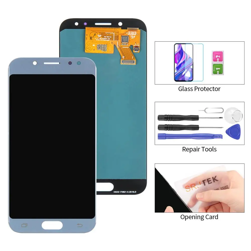 Супер AMOLED 5,2 сменный дисплей для SAMSUNG Galaxy J5 PRO J530 J530F lcd кодирующий преобразователь сенсорного экрана в сборе - Цвет: Light Blue no Frame