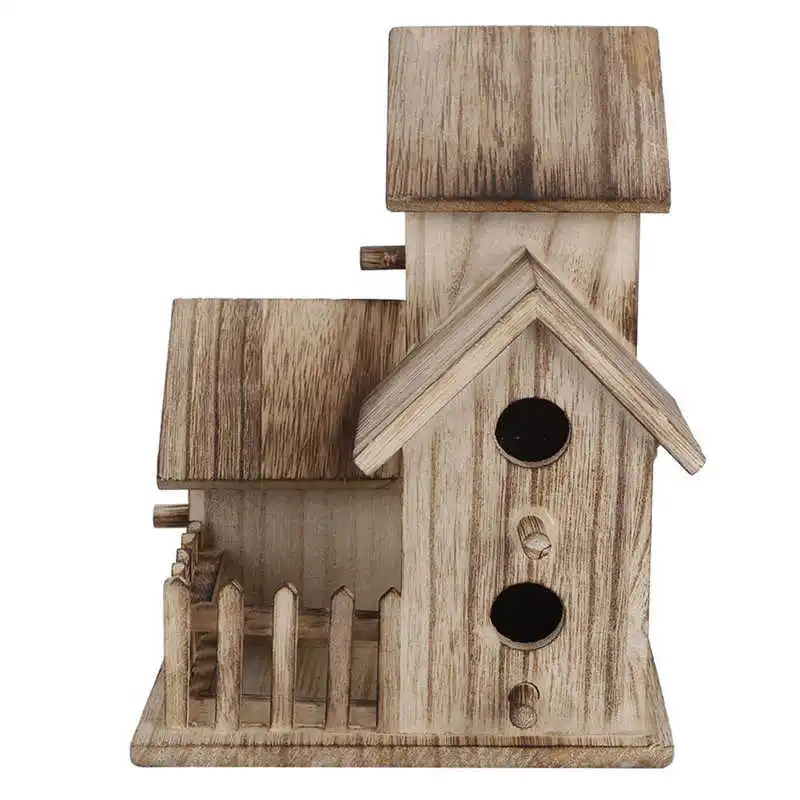 Wooden Bird Feeding Birdhouse Outdoor Garden Bird Nesting Box Pet Supplies Decoration Outdoor Carry Tool bird house bird feeder