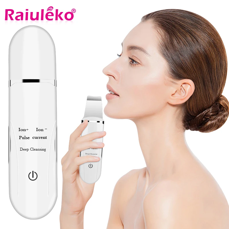  Upgrade Ultrasonic Exfoliation Negative Ion Skin Scrubber Cleaner Face Lifting Peeling Extractor De