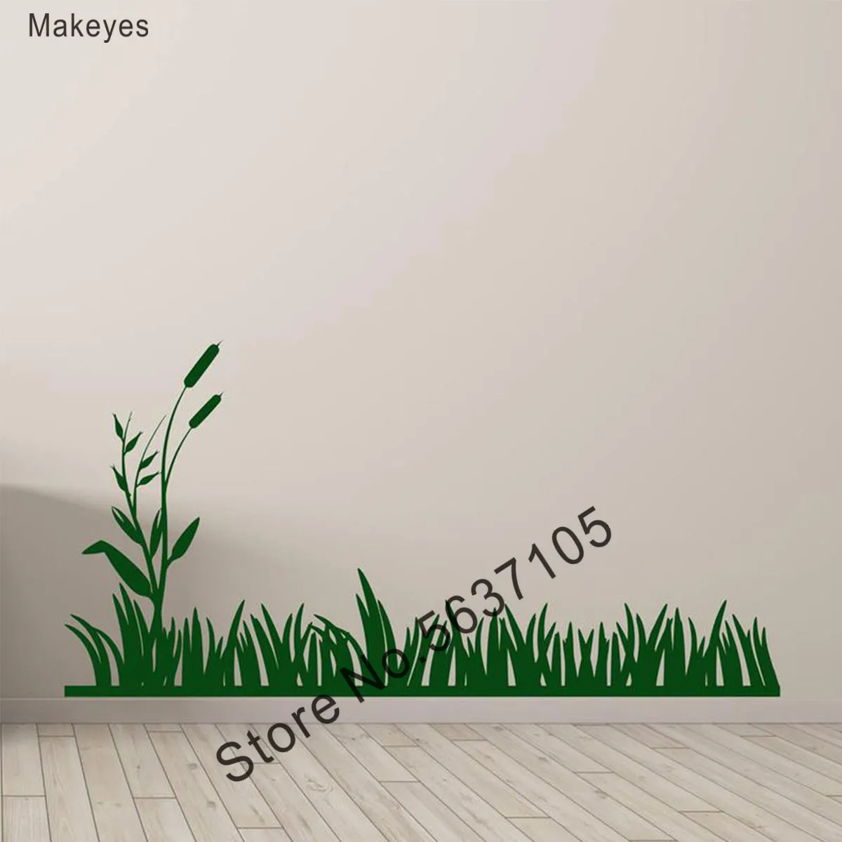 Makeyes Erba Adesivi Murali Erba Ance Decalcomanie Della Parete Autoadesivo Della Decorazione Della Parete Di Casa Soggiorno Naturale Erba Lame Di Art