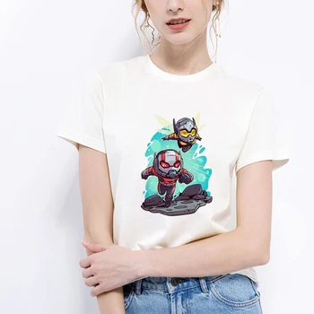 

2019 Fashion Harajuku Casual Women's T-Shirts MARVEL cartoon print Cotton tshirt Casual Hipster For Famale Top