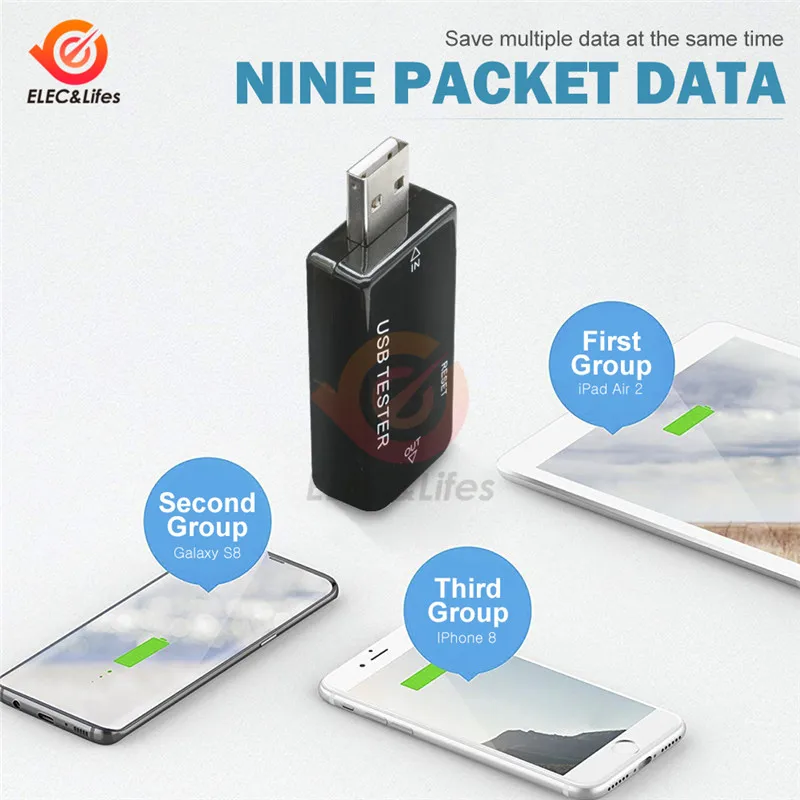 4-30 в 8 в 1 QC2.0 QC3.0 ЖК-USB Вольтметр Амперметр Электропитание емкость напряжение Измеритель Тока Тестер монитор