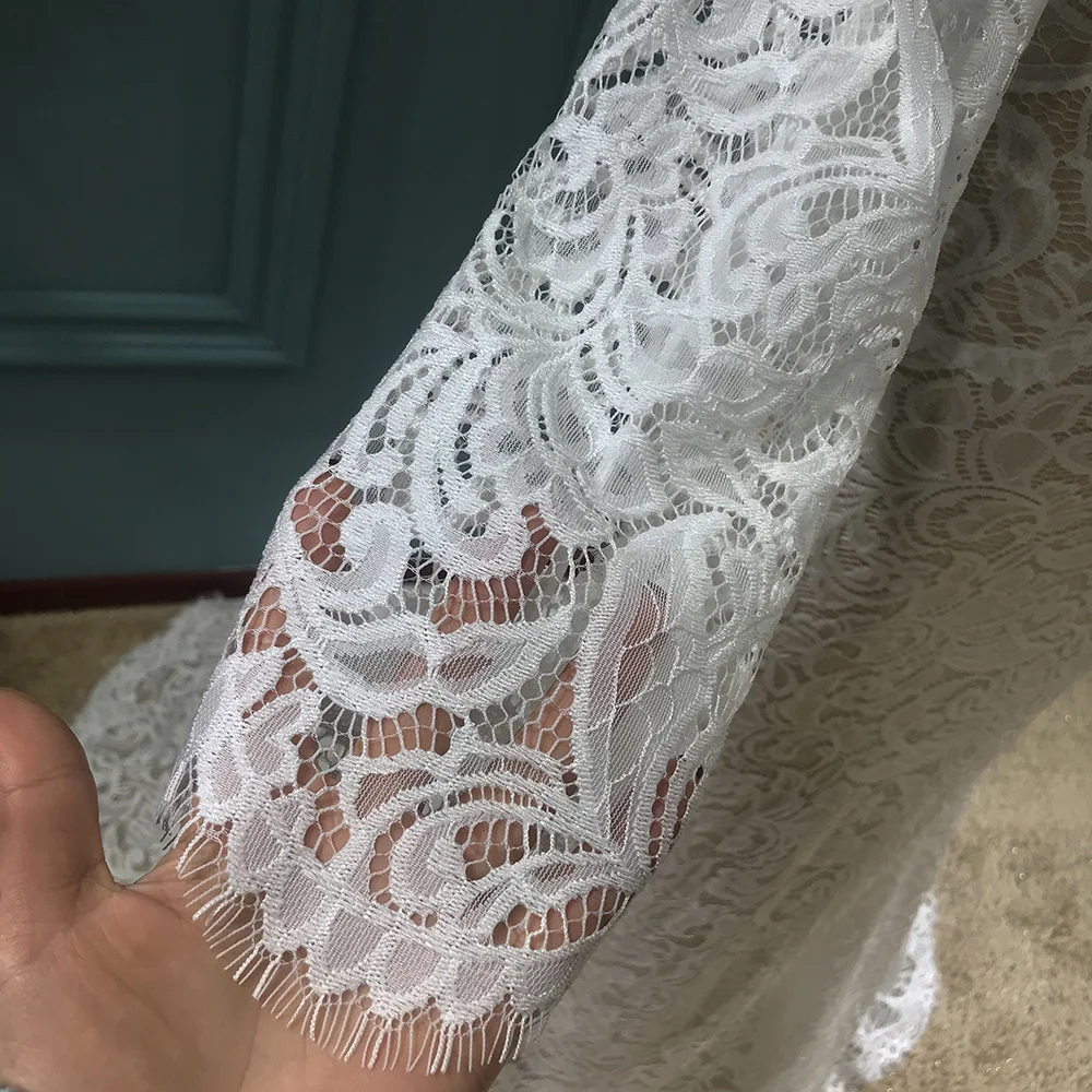 Mryarce 2022 Trending Flexible Long Sleeves Lace Bohemian Wedding Dress Open Back Bridal Gowns 5