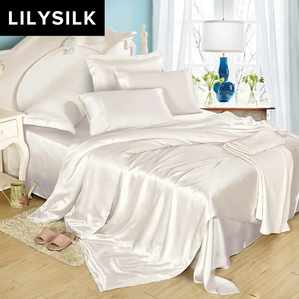LILYSILK Роскошное шелковое постельное белье 4 шт. бесшовное 25 Момми Шелковый