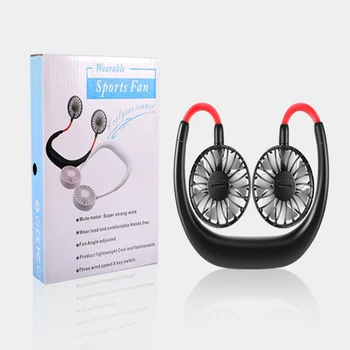 

Adjustable 7 Leaf Mini USB Rechargeable Fan Portable Neck Sport Fan Neckband Desk Hand Air Fan Conditioner For Room Dropship