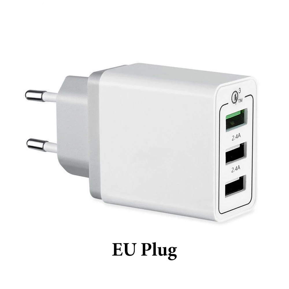 3 в 1 USB зарядное устройство Quick Charge 3,0 для iPhone UK US EU быстрое настенное зарядное устройство для мобильного телефона samsung зарядное устройство для Xiaomi Redmi