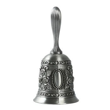 

Zinc alloy Rose Pattern Dinner Hotel Hand Bell Christmas gifts calls bell bar counter dining hall table bell