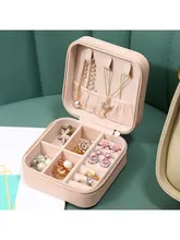  Jewelry Organizer Portable Necklace Earrings Rings Jewelry Box Packaging PU Leather Storage Joyeros Organizador De Joyas 