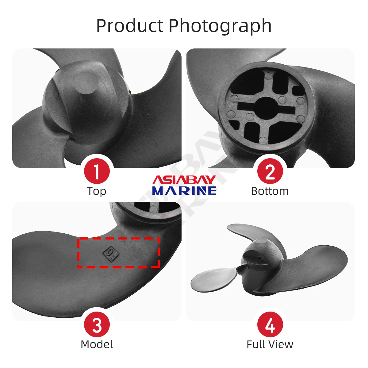 Outboard Propeller For Mercury Tohatsu 2.5hp 3.5hp 7.4*5.7 Boat High Strength Nylon Screw 188mm*145mm Marine Engine Part