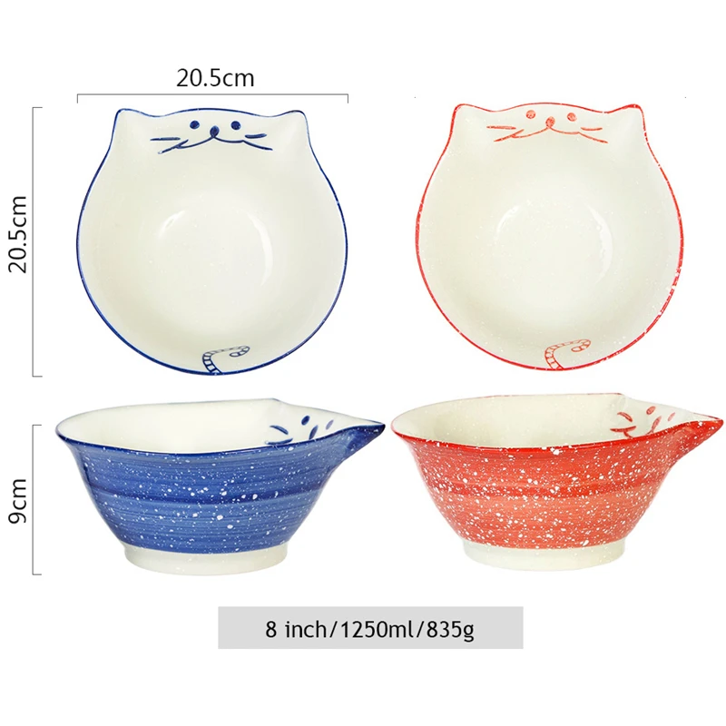 8 дюймовая мультипликационная керамическая миска для лапши большая рамен
