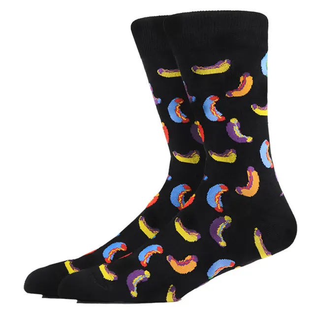 Burger Pizza Sushi Males Socks Fashion Cute Series Korean Harajuku Cartoon Funny Women Happy Cotton Cool Middle Tube Socks HK11024-1