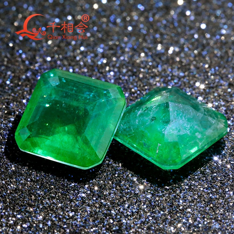 Lot de 6 pierres précieuses en vrac coupées en tourmaline verte