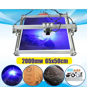 

Becornce 65*50cm 2000MW Blue CNC Laser Engraving Machine 2Axis DC 12V DIY Engraver Desktop Wood Router/Cutter/Printer+ Laser