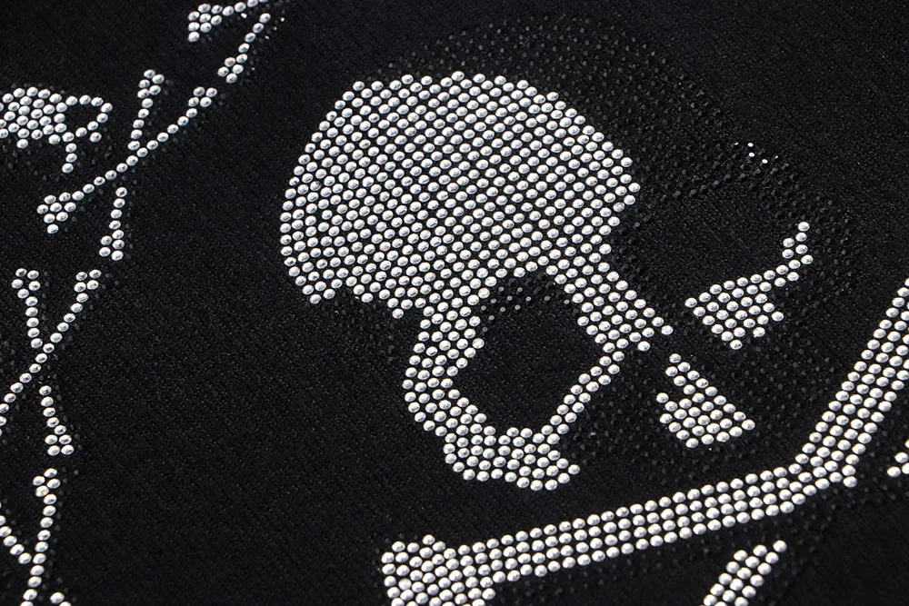 DUYOU осень мужской модный тренд удобный хлопок стразы кольцо Череп Повседневный свитер Топ Мужская одежда мужской свитер