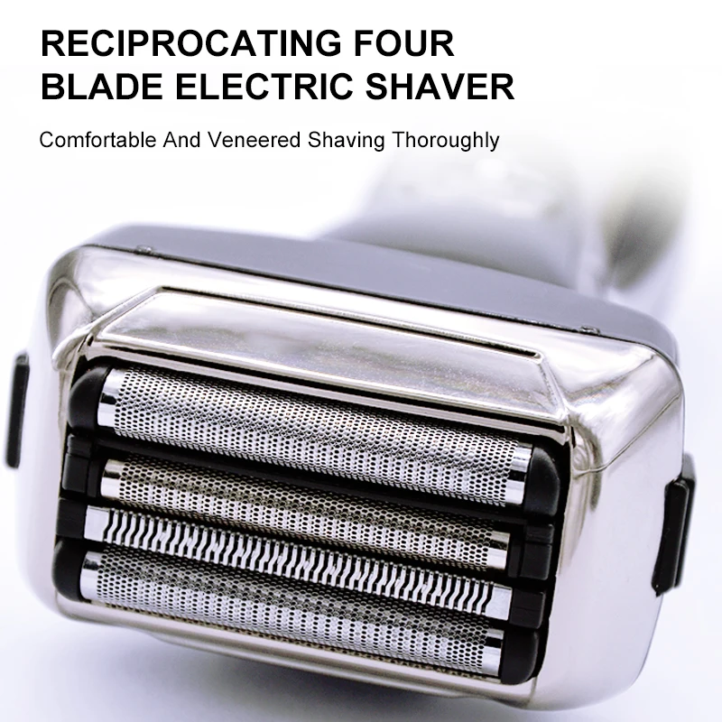 Billige 4 klinge Professionelle Männer Rasierer Wiederaufladbare Elektrischen Rasierer Wet   Dry Für Männer Bart Trimmer Rasieren Maschine LCD Display