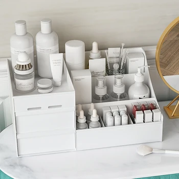 

Put cosmetic storage box drawer type medium finishing lipstick brush skin care product dormitory dressing table desktop rack mil
