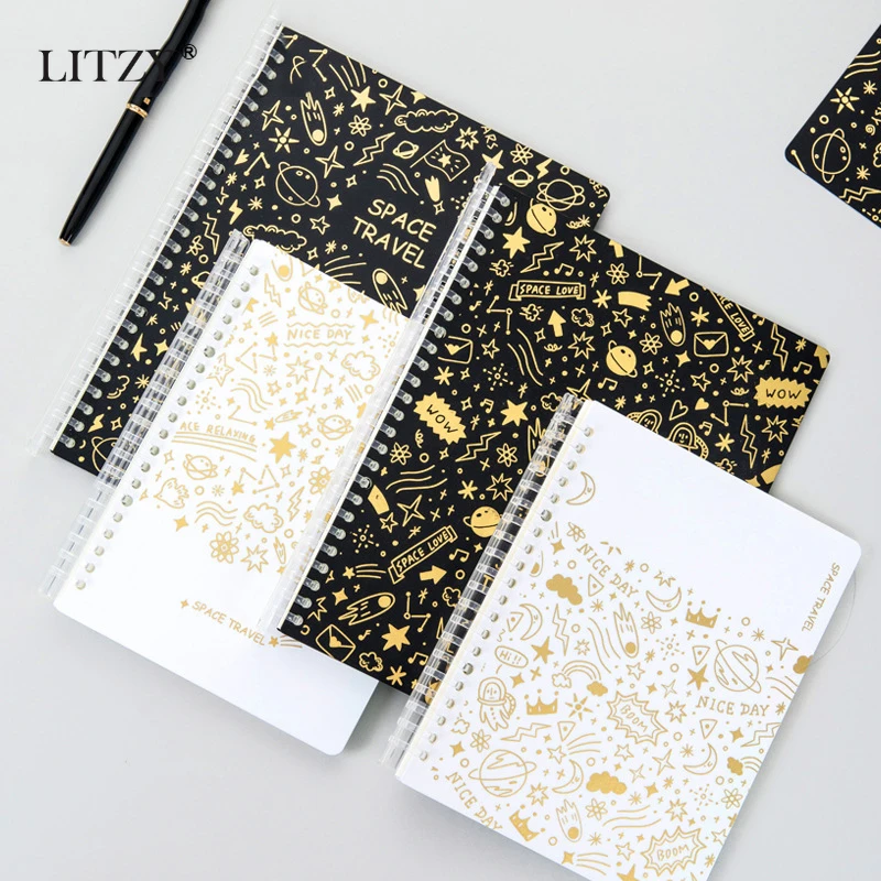 LITZY 50 Sheet Loose Leaf Notebook Journal Transparent Notebooks A5 B5 Student Diary Horizontal Line School Office Stationery