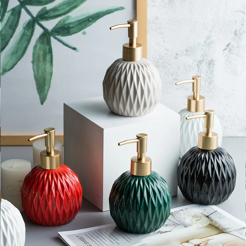 

Ceramic Round Bottle Bathroom Lotion Bottle Ceramic Press Bottle Bathroom Hand Sanitizer Soap Dispenser Bathroom Accessories