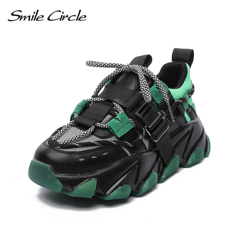 Smile Circle Women Chunky Sneaker Flat Platform Shoes Breathable Mesh fashion Thick bottom casual Ladies Sneaker