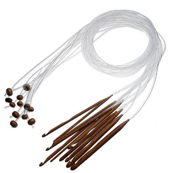 

Bamboo Flexible Afghan Tunisian Carpet Crochet Hooks Needles At Random Transparent Natural Bamboo Flexible Afghan Tunisian