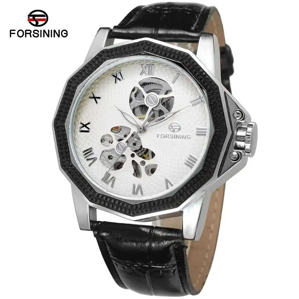 

Winner forsining Fully Automatic A566 Hollow out Analog Watch Belt Watch
