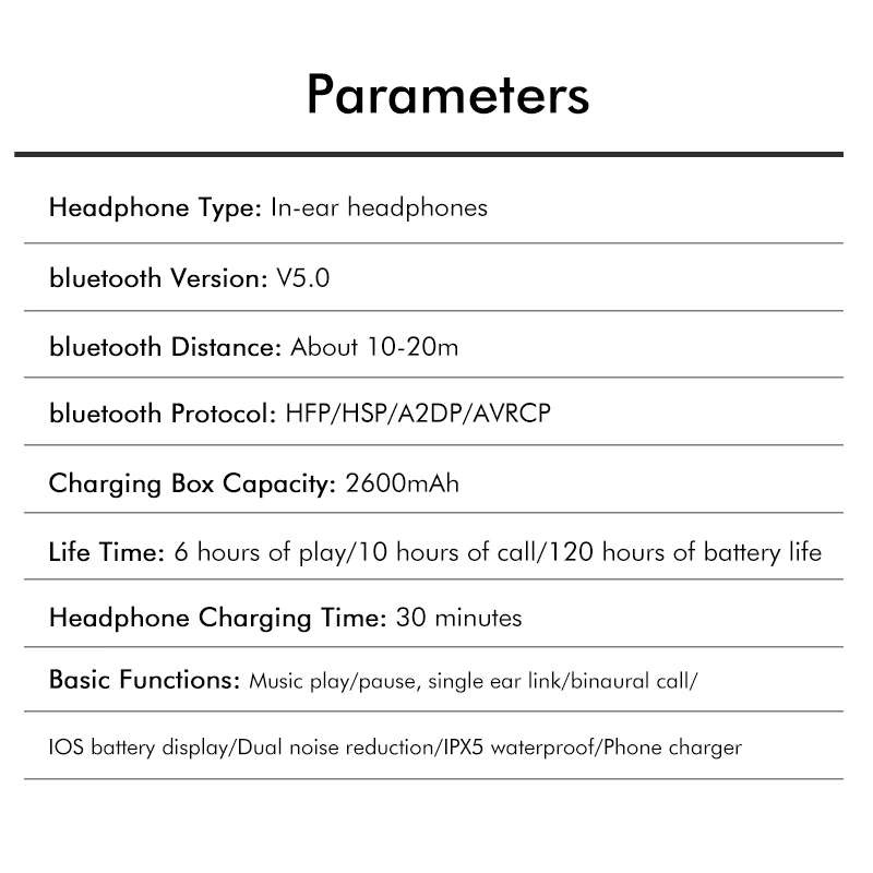 8D объемный звук bluetooth 5,0 мини TWS Беспроводные наушники с двойным шумоподавлением водонепроницаемые спортивные наушники гарнитура 2600 мАч