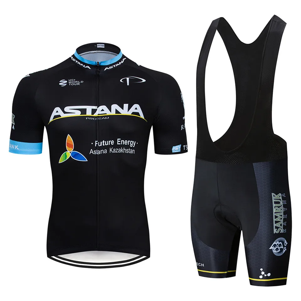 Черная одежда для велоспорта Астана, велосипедная футболка, быстросохнущая Мужская одежда для велоспорта, летняя командная одежда для велоспорта, Джерси 20 Dgel, набор велосипедных шорт - Цвет: 15