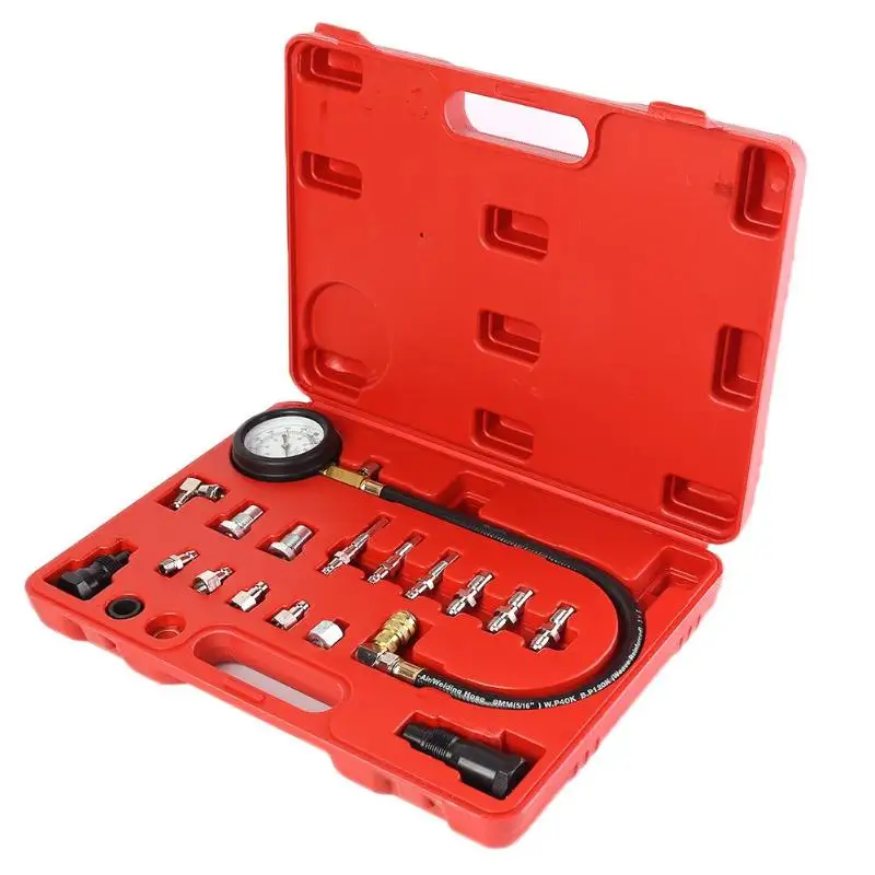 

Diesel Engine Cylinder Compression Tester Kit 3 inch Pressure Gauge and Adapter Set Fast Connector for Efficient Connection
