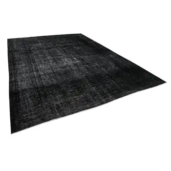 

290x410 Cm Black Handmade Overdyed Large Area Rug-9x13 Ft