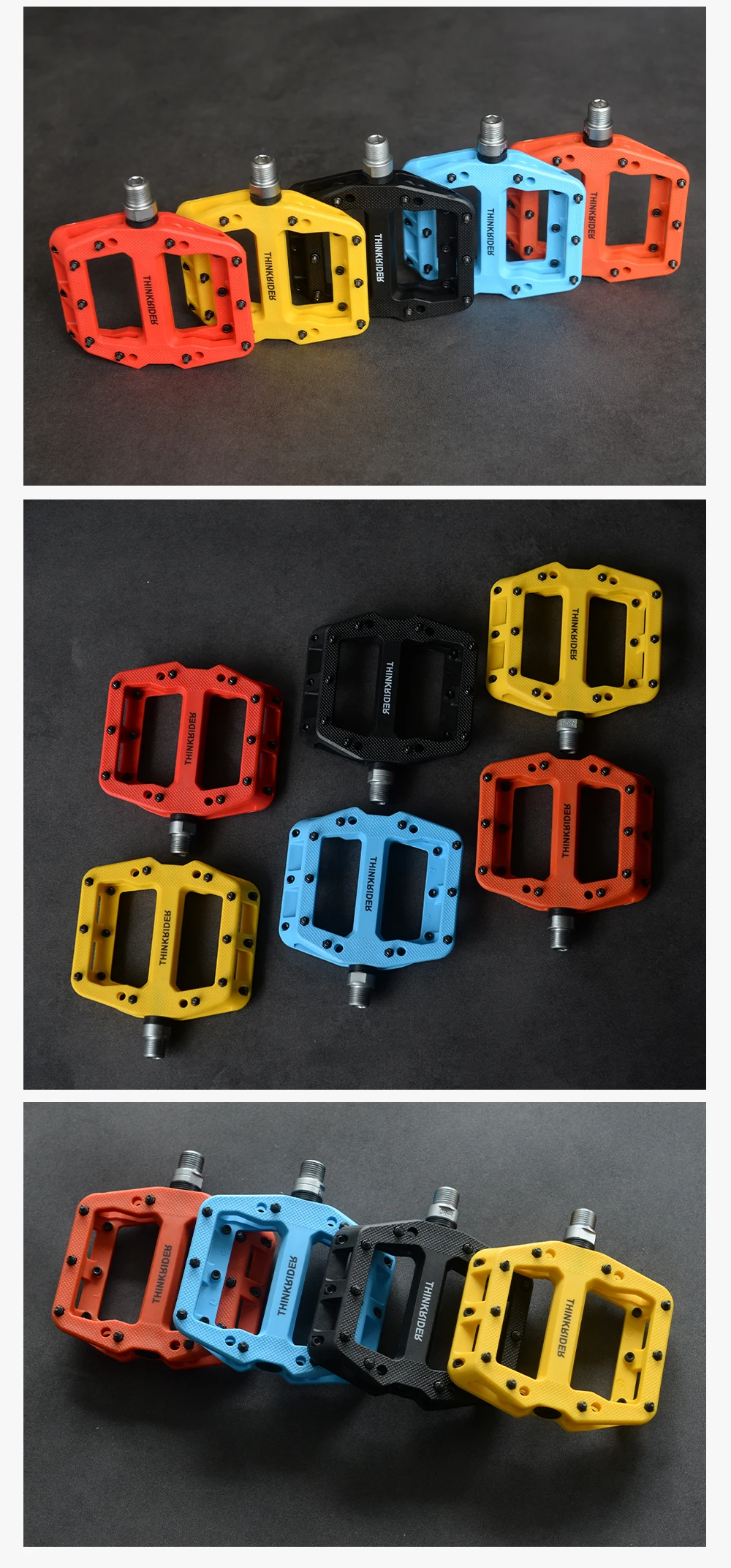 ThinkRider Ultraleicht 3 Lager Pedale Fahrrad Pedal Anti-slip Fußteil Lager Bike Zubehör – Detail 17