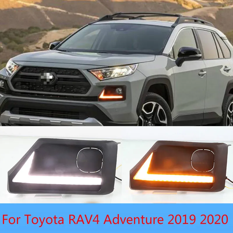 

LED DRL Day Light for Toyota RAV4 Adventure 2019-2021 Daytime Running Light Fog Lamp with Dynamic Sequential Turn Signal