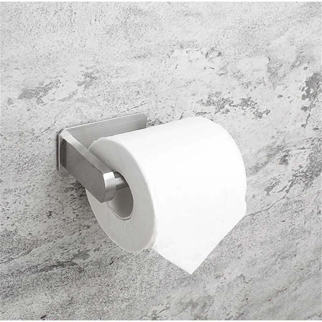 

Self—Adhesive Toilet Paper Holder for Bathroom Stick on Wall Stainless Steel storage shelf bathroom decoration accesories
