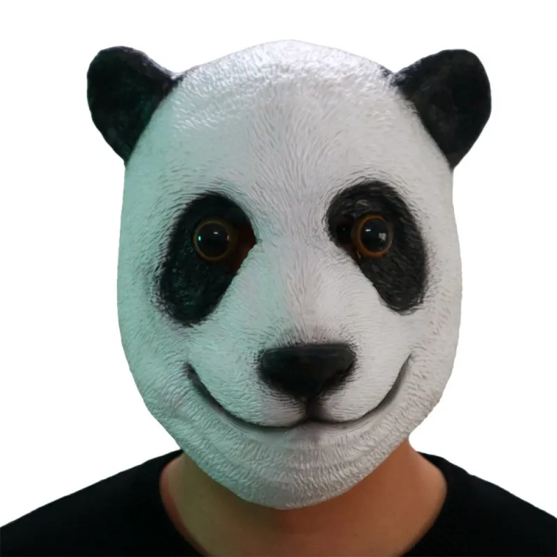 Маска на Хэллоуин в форме животного, панда, маска, новинка, латекс, забавная, милая, для танцев, для косплея, реквизит, маски, латексные, реалистичные, вечерние, товары