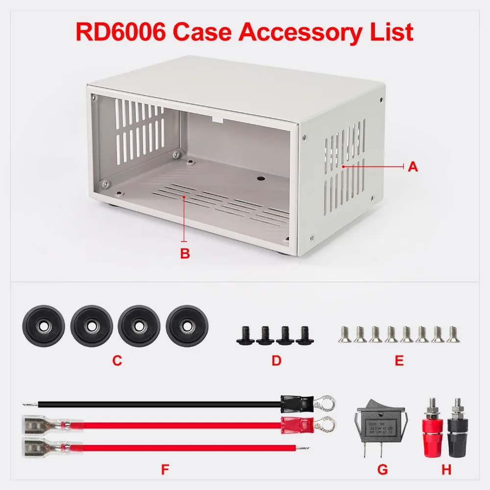 Цифровой источник питания чехол S06A S06D для RD6006 RD6006W преобразователь напряжения только металлический корпус не содержит блок питания