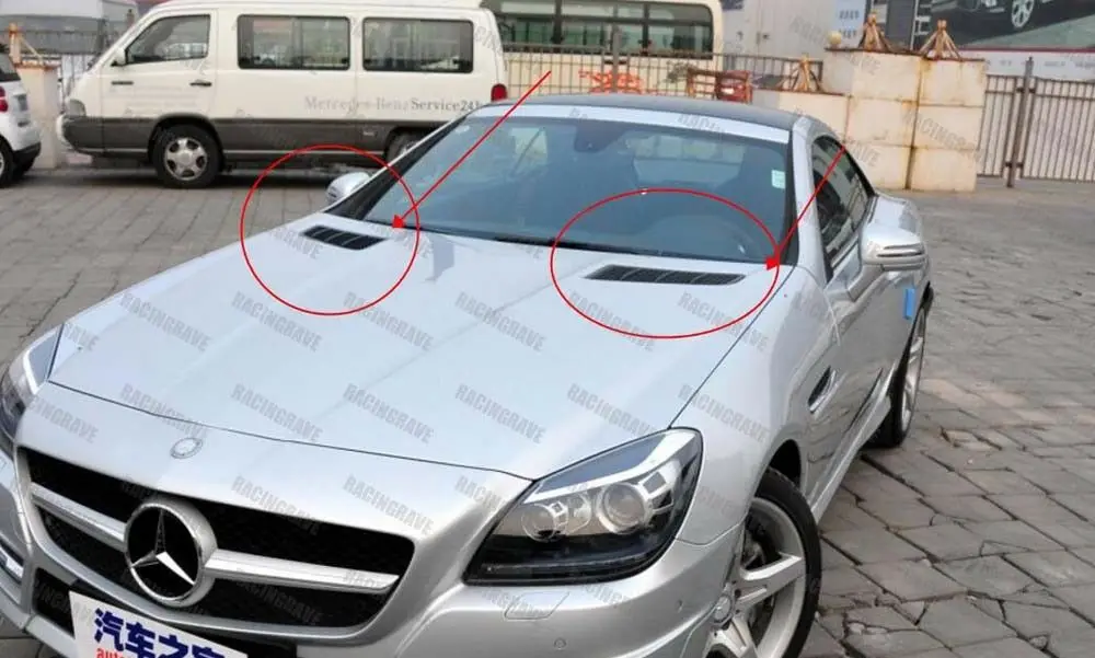 Пара ковшей капота из углеродного волокна для 04-10 Mercedes-Benz SLK R171