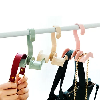 

NICEYARD Tie Coat Closet Hanger Wardrobe Organizer Plastic Rotated Storage Rack Bag Hanger Without Punch